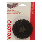 VELCRO® Brand ROLL,DOT,75 ST,BK 90089