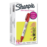 Sharpie® Permanent Paint Marker, Medium Bullet Tip, Red, Dozen 2107613