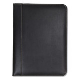 Samsill® Contrast Stitch Leather Padfolio, 8 1/2 X 11, Leather, Black 71710