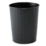 Safco® Round Wastebaskets, 6 gal, Steel, Black 9604BL