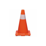 Tatco Traffic Cone, 10 X 10 X 18, Orange/silver 25500