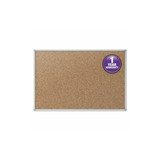 Mead® Cork Bulletin Board, 36 x 24, Tan Surface, Silver Aluminum Frame 85361