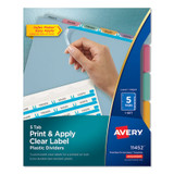 Avery® DIVIDER,IM TRANS 5 TB,AST 11452