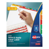 Avery® INDEX,MAKER,8CLRD SET,AST 11407