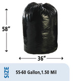 Stout® by Envision™ LINER,36X58,1.5 MIL,BN-BK T3658B15 USS-STOT3658B15