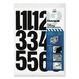 Chartpak® Press-On Vinyl Numbers, Self Adhesive, Black, 4"h, 23/pack 01193