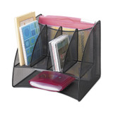 Safco® Onyx Mesh Corner Organizer, Six Sections, 15 X 11 X 13, Black 3261BL USS-SAF3261BL