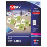 Avery® Small Tent Card, Ivory, 2 X 3.5, 4 Cards/sheet, 40 Sheets/pack 05913