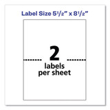 Avery® LABEL,SHPG,IJ, 2-UP 50WHT 08126 USS-AVE8126