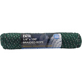 Do it Best 1/4 In. x 100 Ft. Green Double Braided Polypropylene Packaged Rope