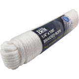 Do it Best 1/4 In. x 100 Ft. White Solid Braided Polypropylene Packaged Rope