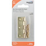 National 2-1/2 In. Brass Tight-Pin Narrow Hinge (2 Count)