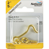 National Solid Brass 2 In. Hook & Eye Bolt