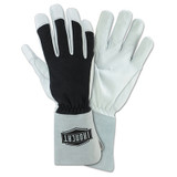 Nomex Tig Gloves, Nomex; Goat Leather; Kevlar Thread, Large, Black; White; Gray