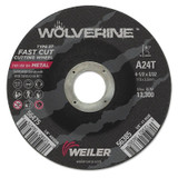 Wolverine Grinding Wheel, 4-1/2 in Diameter, 3/32 in Thick, 7/8 in Arbor, 24 Grit, T