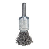 Crimped Wire Solid End Brush, Stainless Steel, 22,000 RPM, 1 in x 0.0104 in
