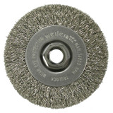 Crimped Wire Wheel, 4 in dia x 1/2 in W, 0.014 in Stainless Steel Wire, 14000 RPM