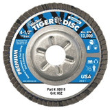 Tiger Disc Angled Style Flap Disc, 4-1/2 in dia, 80 Grit, 7/8 Arbor, 13000 rpm, Type 29