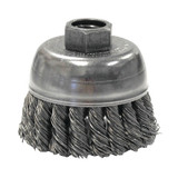 Single Row Heavy-Duty Knot Wire Cup Brush, 2 3/4 in Dia., M14 x 2, .02 Steel