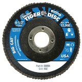 Tiger Big Cat High Density Flap Disc, 4-1/2 in dia, 60 Grit, 7/8 in Arbor, 12000 RPM, Type 27