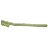 Small Hand Scratch Brush, 7-1/2 in, 3 X 7 Rows, Brass Wire, Curved Wood Handle