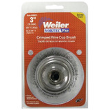 Vortec Pro Crimped Wire Cup Brush, 3" Dia, 5/8-11, 0.014" Carbon Steel, Display