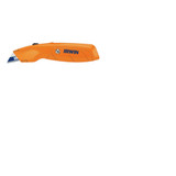 Hi-Vis Retractable Knife, 6-1/2 in Length, Bi Metal Blade, Cast Aluminum, Orange