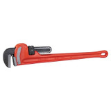 Heavy-Duty Straight Pipe Wrench, Steel Jaw, 24 in