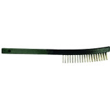 Curved Handle Scratch Brushes, 13-3/4 in L, 3 X 19 Rows, SS Wire, Plastic Handle