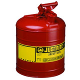 Type l Steel Safety Can, Gas, 5 gal, Red, Includes SS Flame Arrestor/Swinging Handle