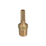 Brass Hose Adaptor, NPT Thread/Barb, Brass, 3/8 in