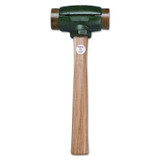 Split Head Hammer, 2.75 lb Head, 1-3/4 in dia Face, 14 in Handle, Green/Natural, Rawhide