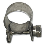 Hose Clamp, 1/4 in Hose OD, 1/2 in Clamp dia, Stainless Steel