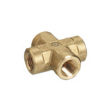 Pipe Thread Crosses, Connector, 3,000 PSIG, Brass, 1/4 in (NPT)