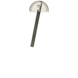 Stainless Steel Protractor, 6 in, Round Head