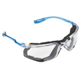 Virtua CCS Protective Eyewear, Clear Polycarbonate Lens, Anti-Fog, Clear Plastic Frame, Light Blue Temple, +1.5 Diopter