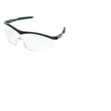 ST1 Series Protective Eyewear, Clear Lens, Scratch-Resistant, Black Frame, Nylon