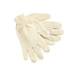 Terrycloth Reversible Work Gloves, Large, Natural, Knit-Wrist Cuff, 18 oz Cotton/Polyester