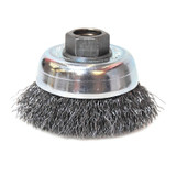 Crimped Wire Cup Brush, 3 in Dia, 5/8 in-11 Arbor, 0.014 in Carbon Steel