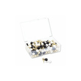 U Brands Fashion Sphere Push Pins, Plastic, Assorted, 0.44", 200/Pack 3084U06-24