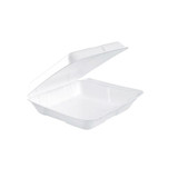 Dart® Foam Hinged Lid Containers, 7.5 x 8 x 2.2, White, 200/Carton 80HT1R