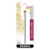 Zebra® Styluspen Twist Ballpoint Pen/stylus, Silver 33161