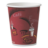 SOLO® Paper Hot Drink Cups in Bistro Design, 10 oz, Maroon, 50/Pack 370SI-0041