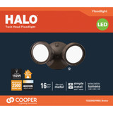 Halo Lumen Selectable Bronze Twin Head LED Floodlight Fixture