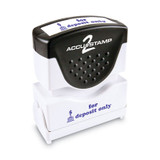 ACCUSTAMP2® Pre-Inked Shutter Stamp, Blue, FOR DEPOSIT ONLY, 1.63 x 0.5 035601