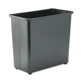 Safco® Square and Rectangular Wastebasket, 27.5 qt, Steel, Black 9616BL