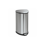 Safco® Step-On Receptacle, 10 gal, Stainless Steel, Chrome/Black 9687SS