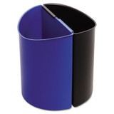 Safco® Desk-Side Recycling Receptacle, 7 gal, Plastic, Black/Blue 9928BB