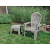 Adams Big Easy Gray 18.9 In. Square Resin Stackable Side Table 258364 802495
