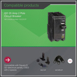 Square D QO 20A Double-Pole Standard Trip Circuit Breaker QO220CP 528263